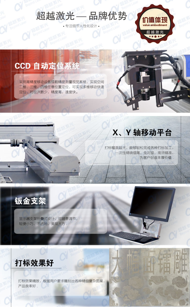 3D大幅面光纖激光打標(biāo)機品牌優(yōu)勢-超越激光